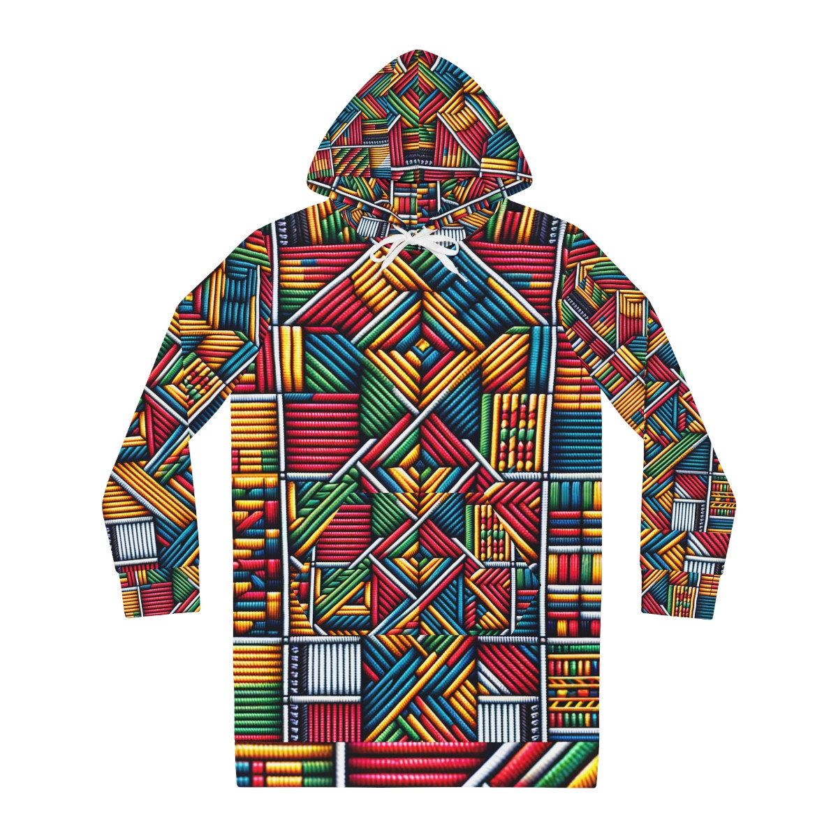 "Kente Kaleidoscope Women's Hoodie Dress"