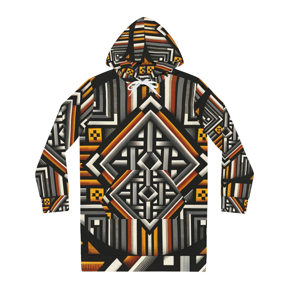 "Heritage Chic Kente Enigma Women's Hoodie Dress"