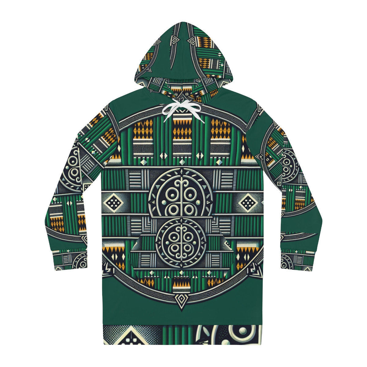 "Royal Rhythm: Kente Weaving Women's Hoodie Dress"