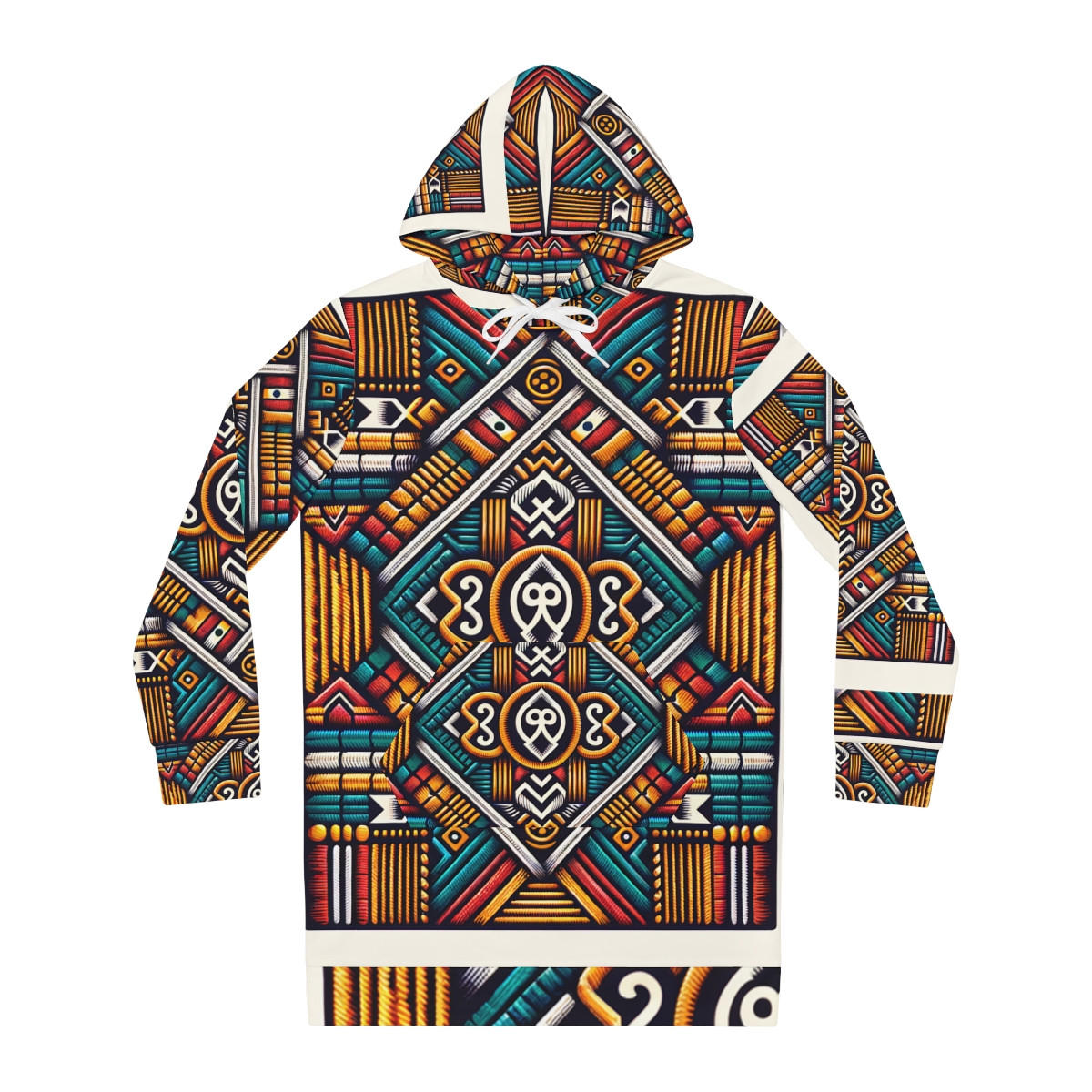 "African Radiance Kente Hoodie Dress"