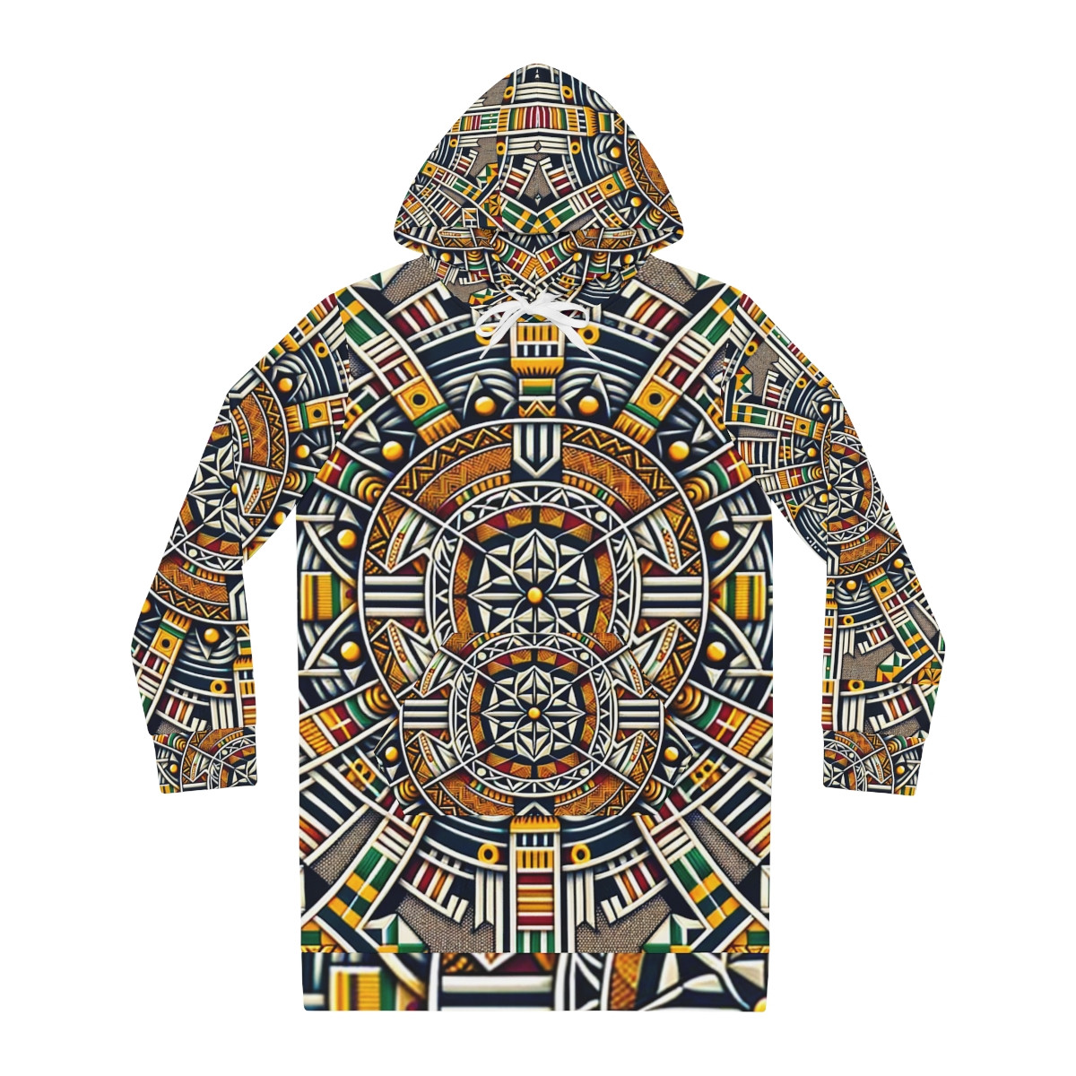 "Kente Kaleidoscope Women's Hoodie Dress"