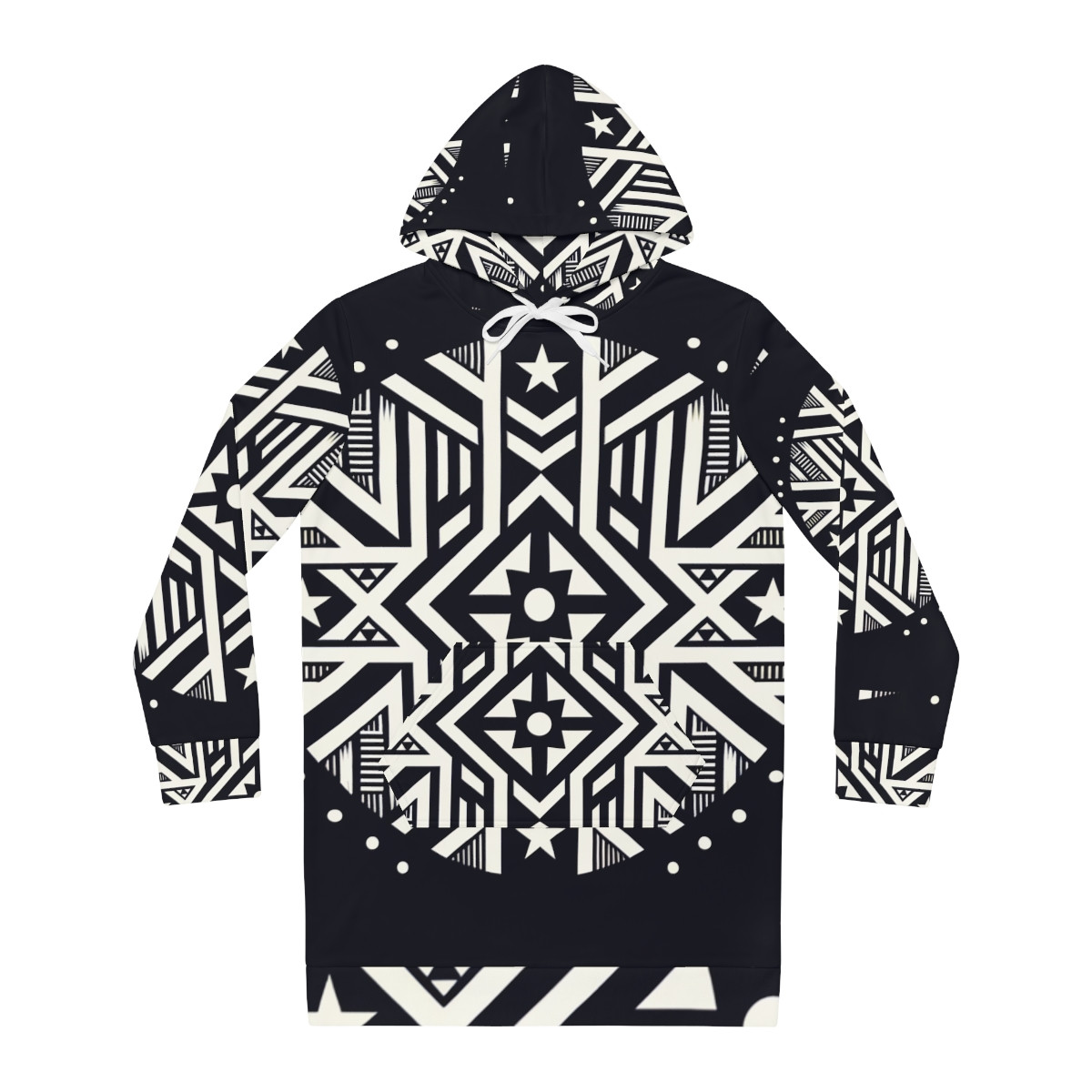 "AfroGlitz Kente Allure Hoodie Dress"