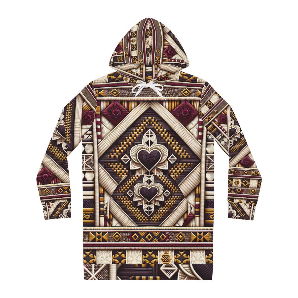 "AfroMajesty Kente Fusion Women's Hoodie Dress"