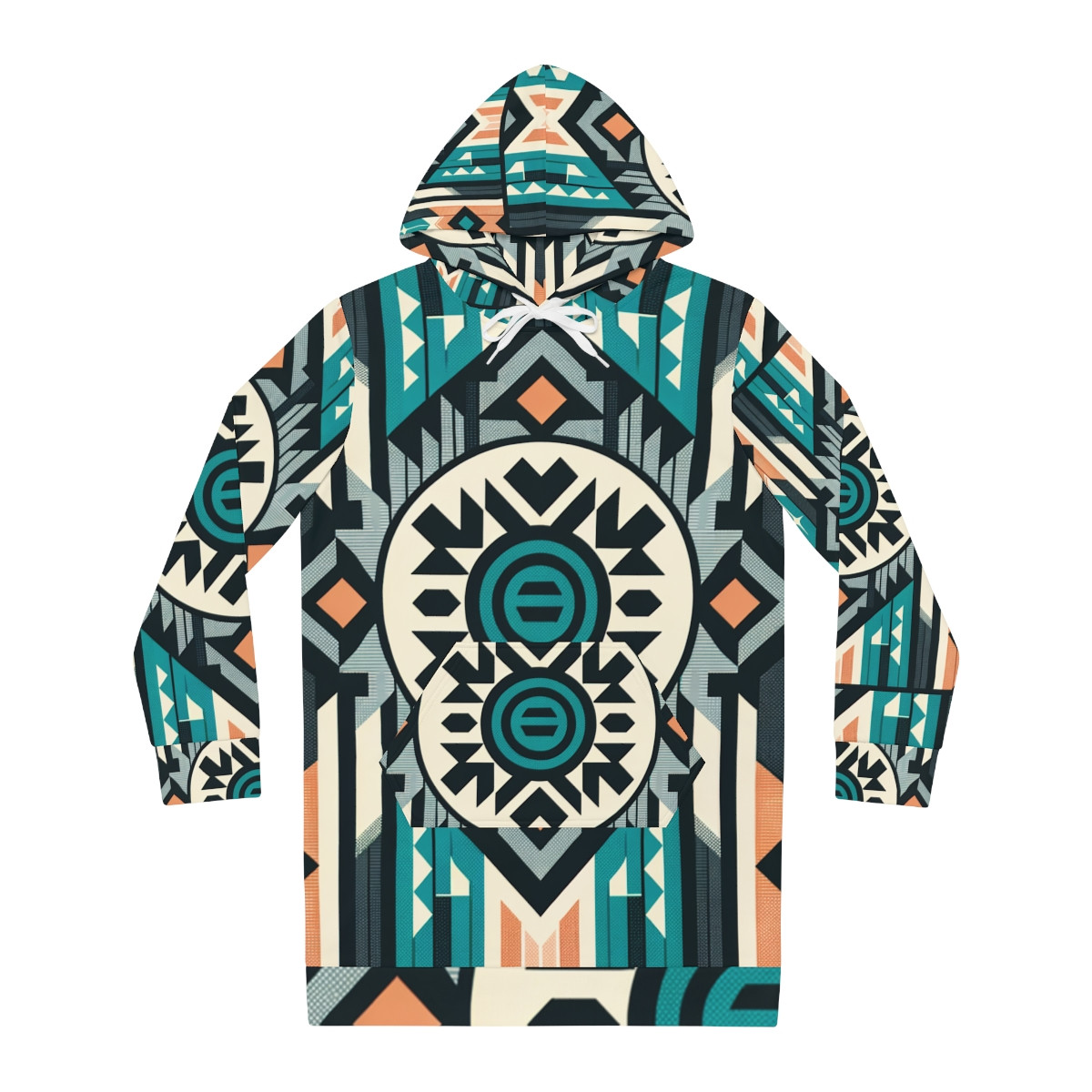 "Kente Kaleidoscope Women's Hoodie Dress"