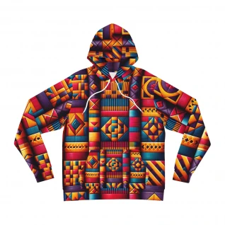 "AfroFusion Kente Kaleidoscope Unisex Hoodie"