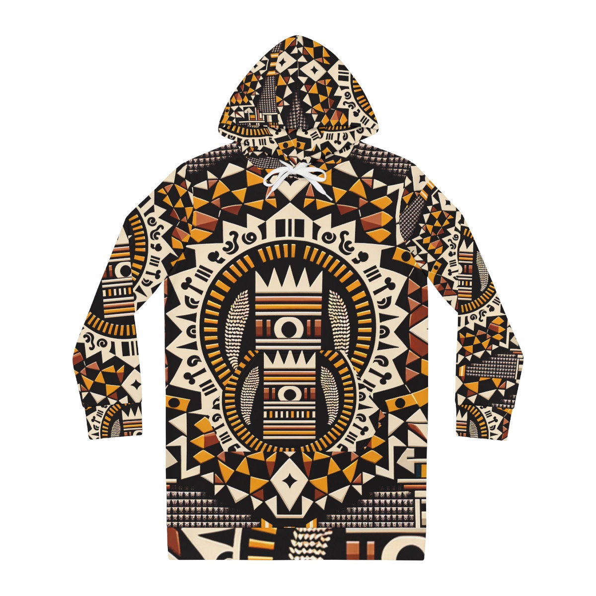 "African Euphoria: Kente Charm Women's Hoodie Dress"