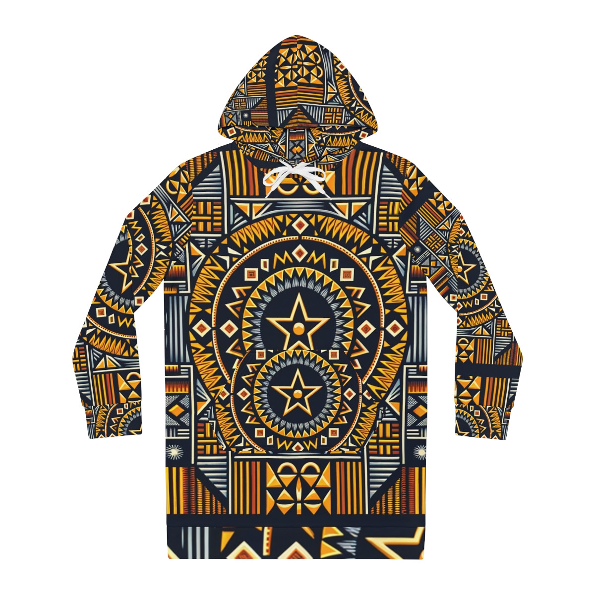 "Kaleidoscope Kente: Women's Hoodie Dress"