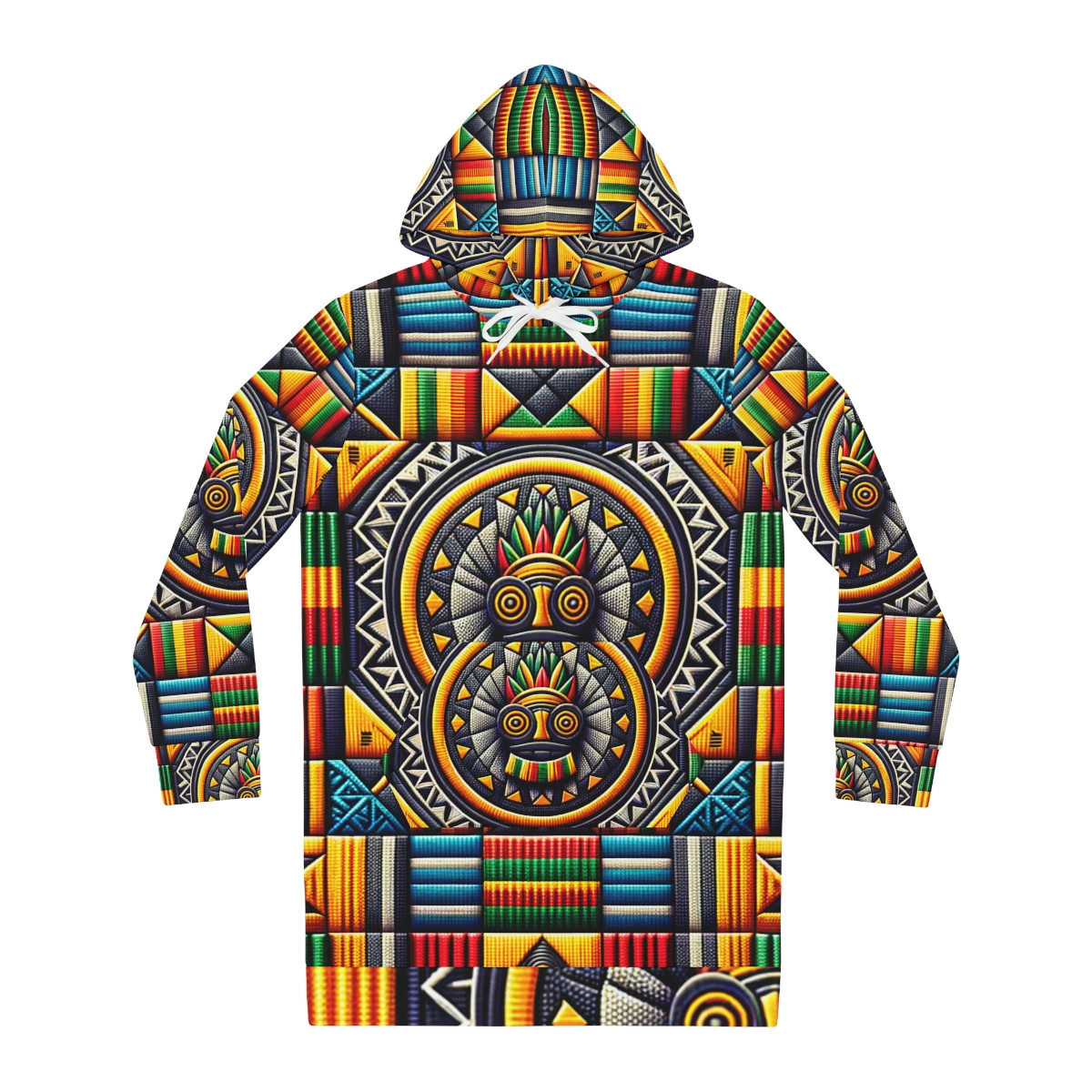 "African Empress Kente Hoodie Dress"