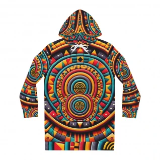 "AfroFusion Kente Kaleidoscope Women's Hoodie Dress"