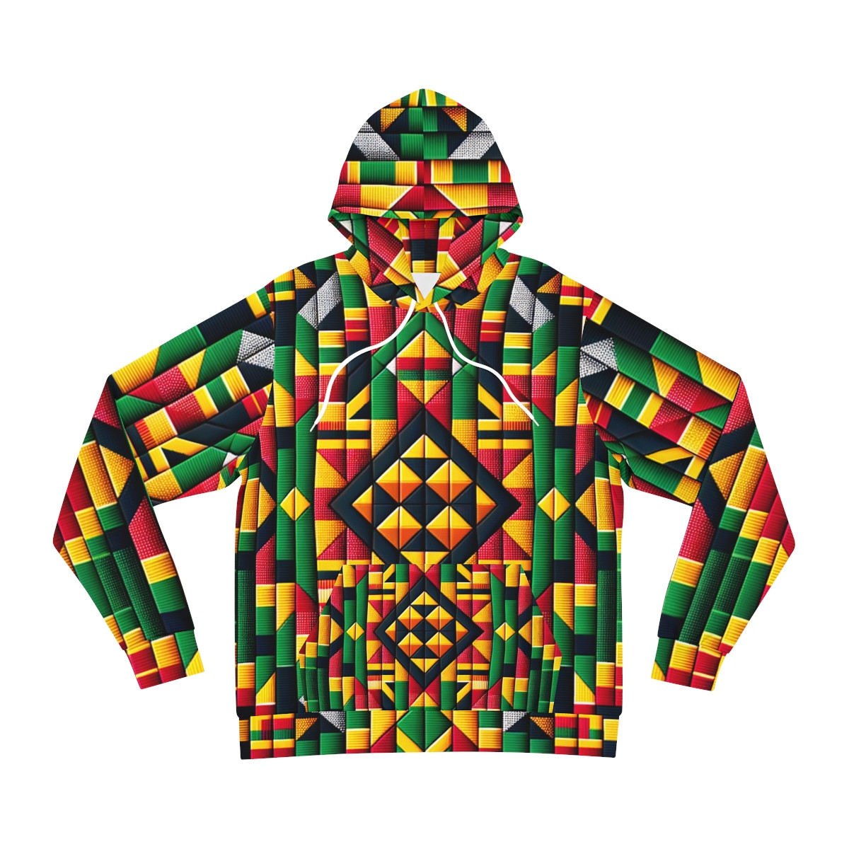 "Vibrant Traces Kente Fusion Hoodie"