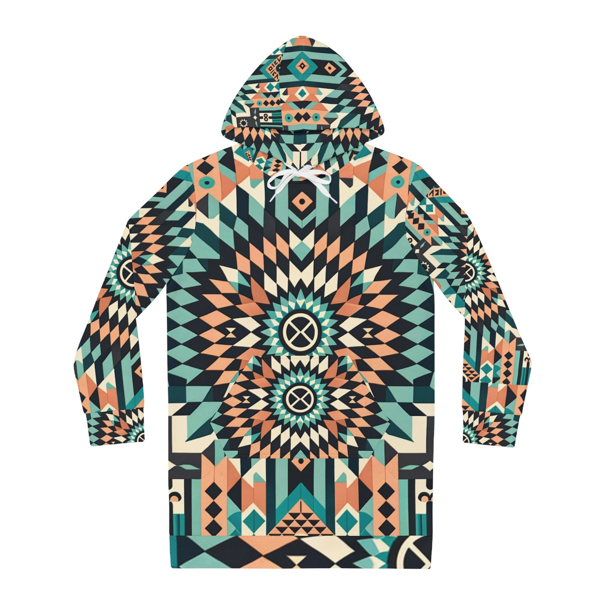 "Regal Kente Tapestry Women's Hoodie Dress"