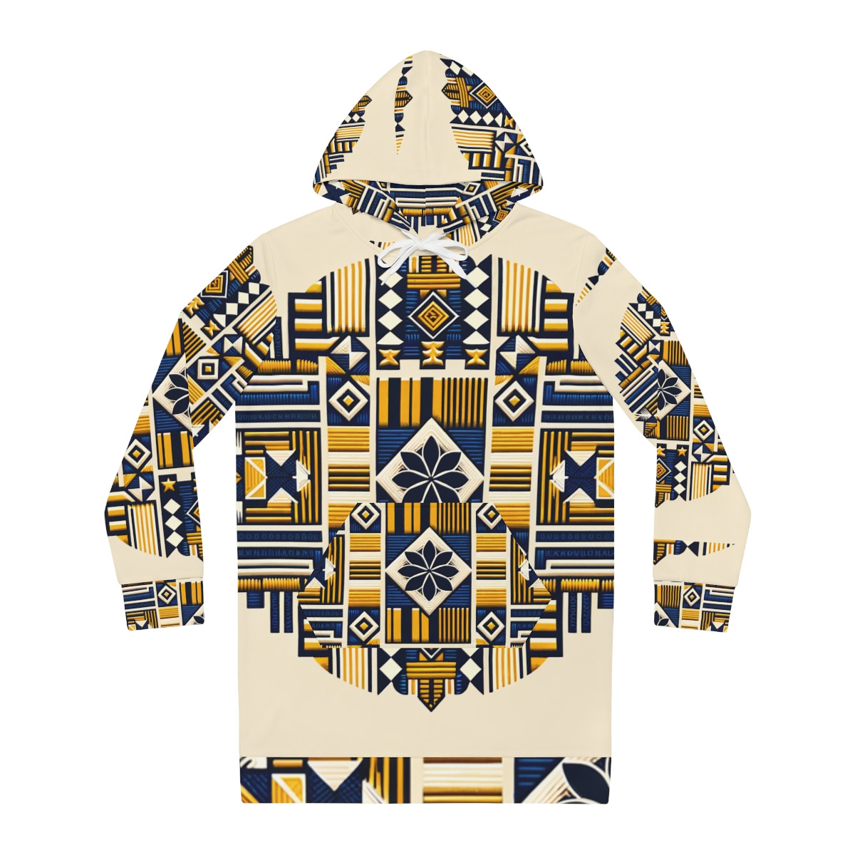 "AfroGlam Kente Fusion Women's Hoodie Dress"