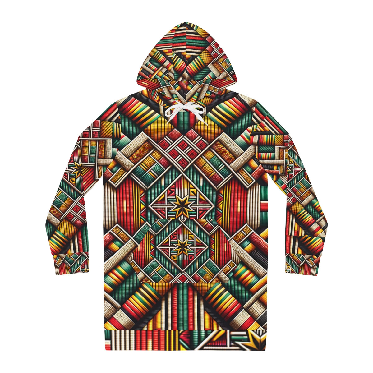 "Heritage Fusion Kente Hoodie Dress"