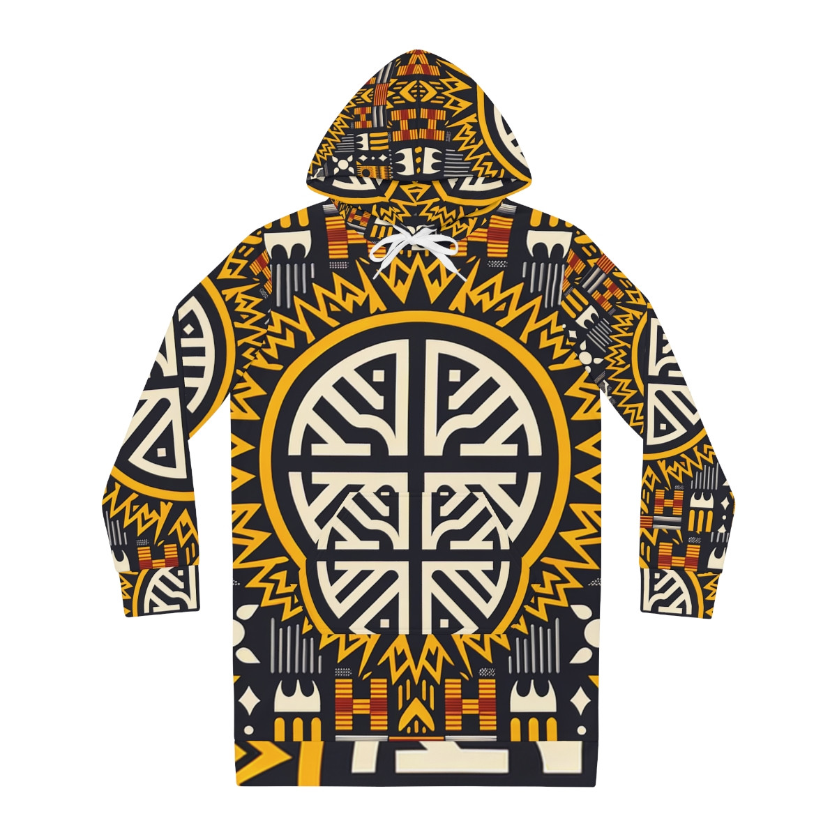 "AfroGlam Kente Enchantress Hoodie Dress"
