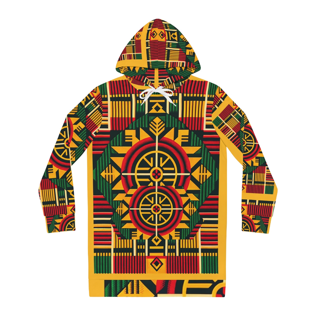 "AfroVerve Kente-Inspired Women's Hoodie Dress"