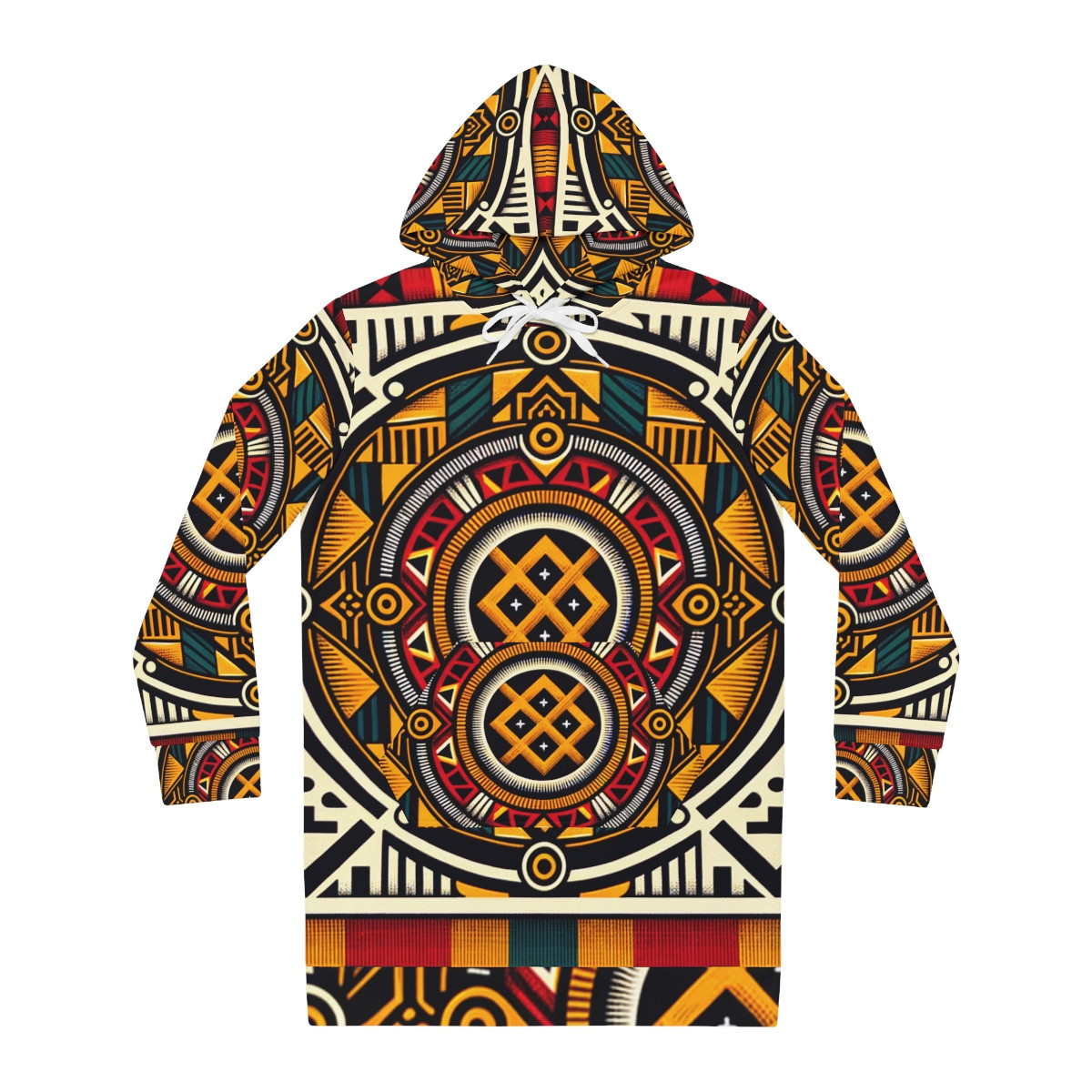 "AfroElegance Kente Magic Women's Hoodie Dress"