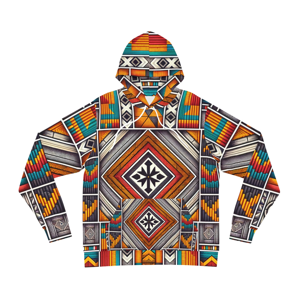 "CultureFusion: Kente Kaleidoscope Unisex Fashion Hoodie"