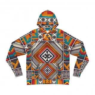 "CultureFusion: Kente Kaleidoscope Unisex Fashion Hoodie"