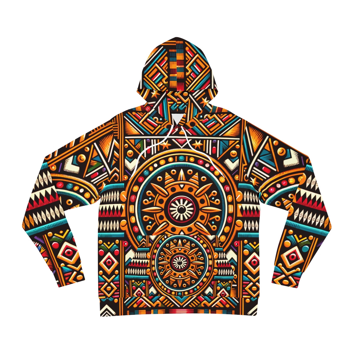 "Cultural Threads: Unisex Kente-Kaleidoscope Hoodie"
