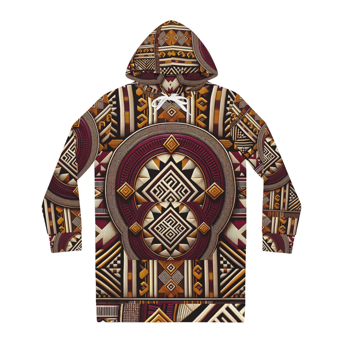 "Kente Kaleidoscope Women's Hoodie Dress"