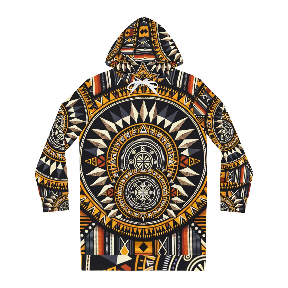 "Ashanti Elegance: Women's Kente Hoodie Dress"