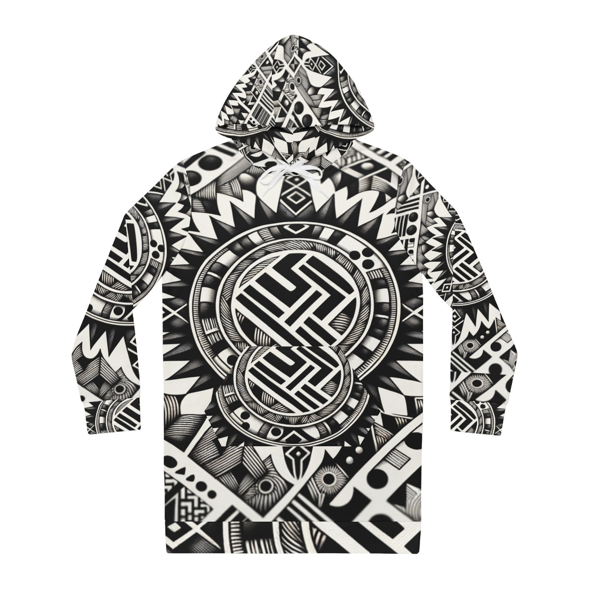 "African Elegance: Kente Inspired Women's Hoodie Dress"