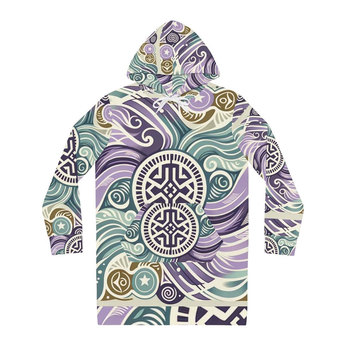 "AfroEclipse Kente Charm Women's Hoodie Dress"