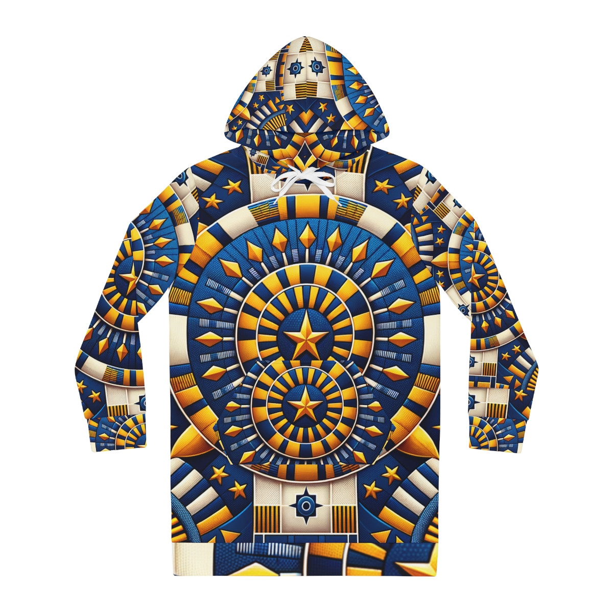 "African Elegance: Kente Tapestry Women's Hoodie Dress"