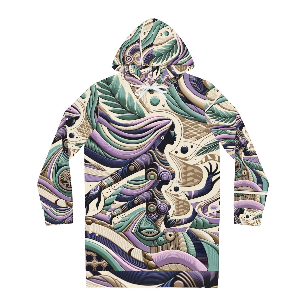 "Ascend Tribal Radiance Kente Hoodie Dress"