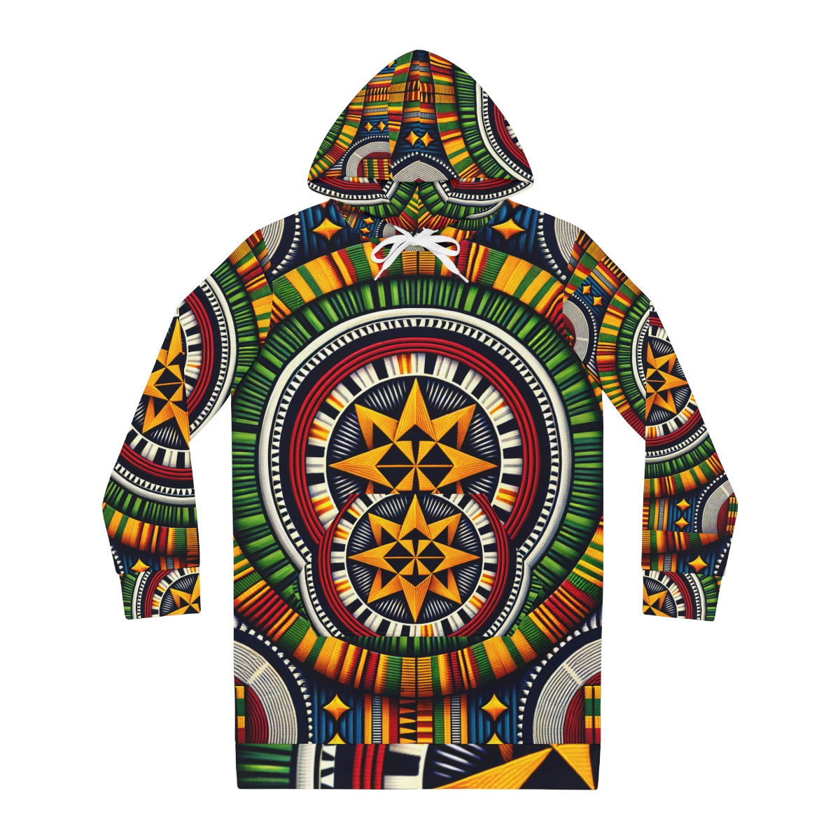 "Heritage Chic Kente Hoodie Ensemble"