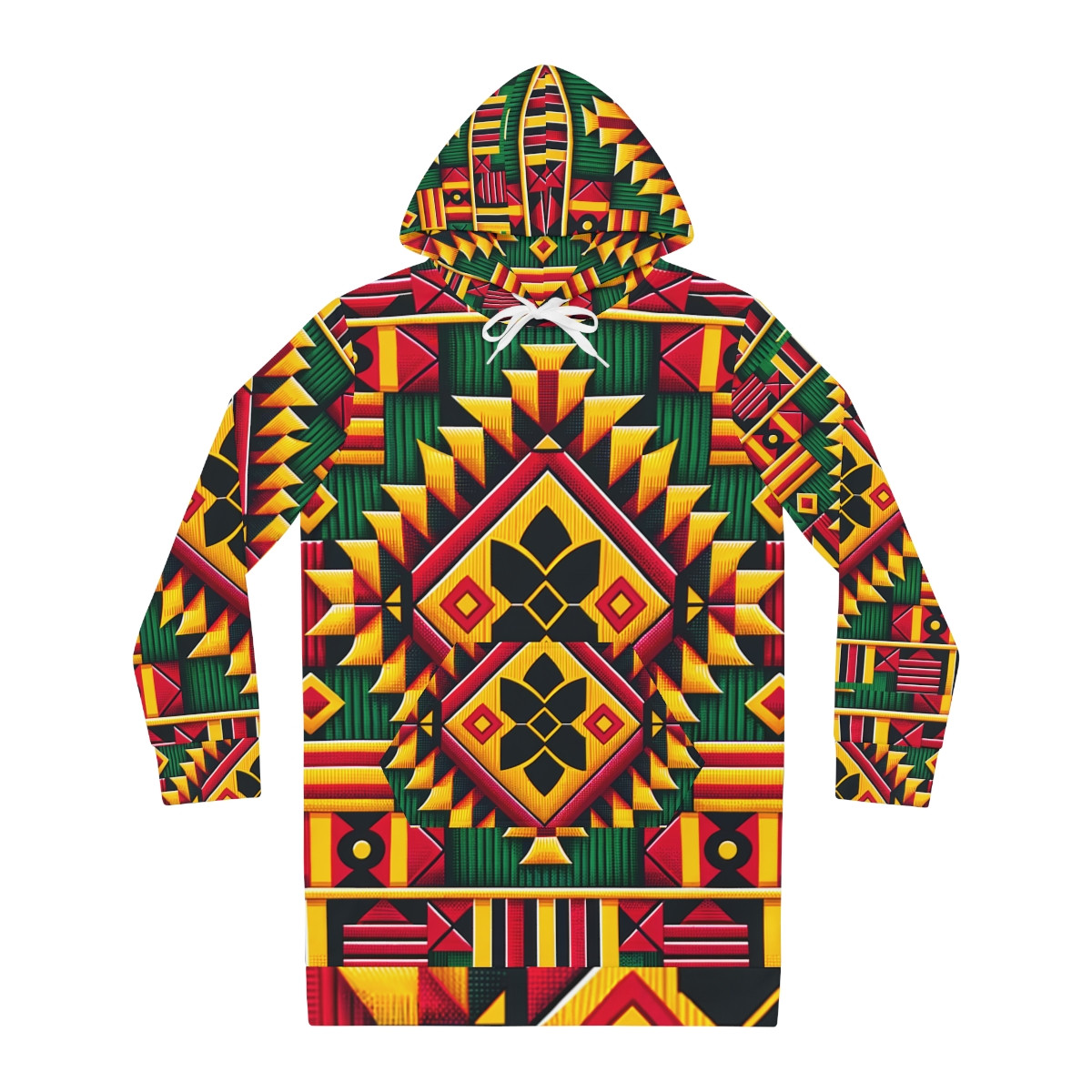 "AfroVogue Kente Splendor Women's Hoodie Dress"