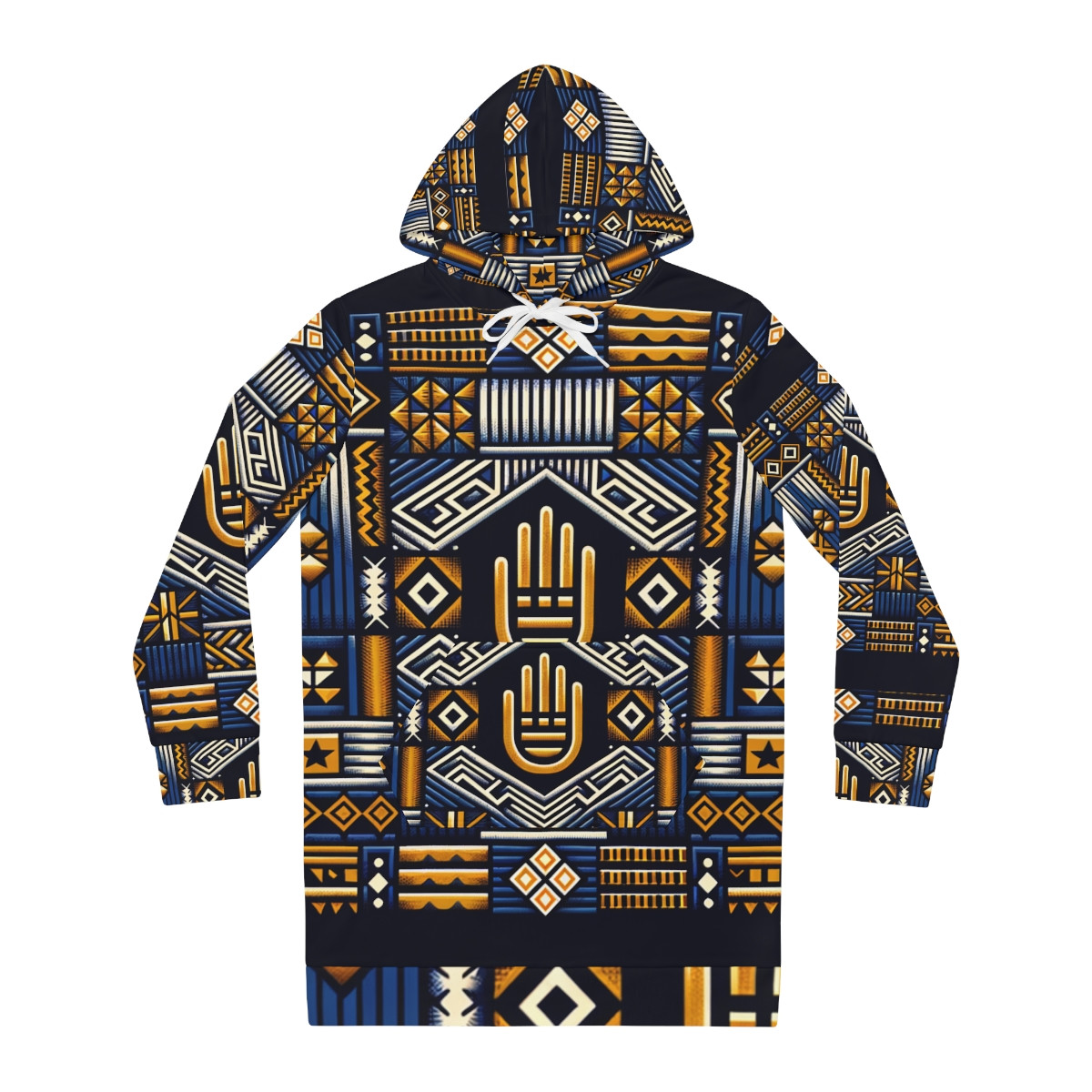 "AfroVogue Kente Splendor Women's Hoodie Dress"