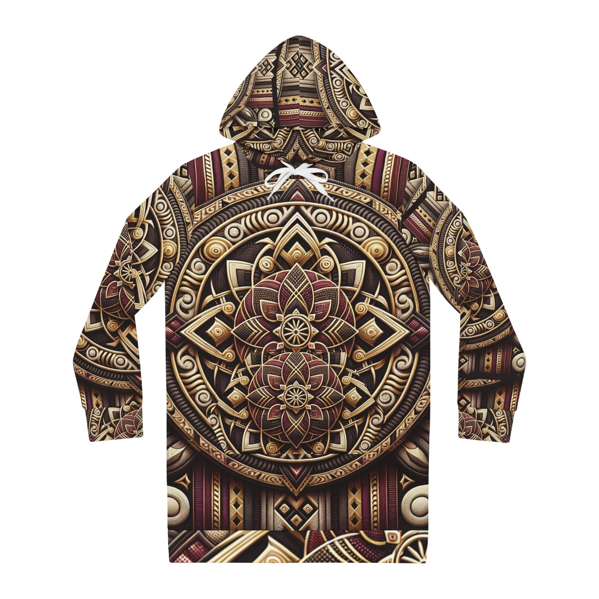 "African Radiance: Kente Majesty Women's Hoodie Dress"