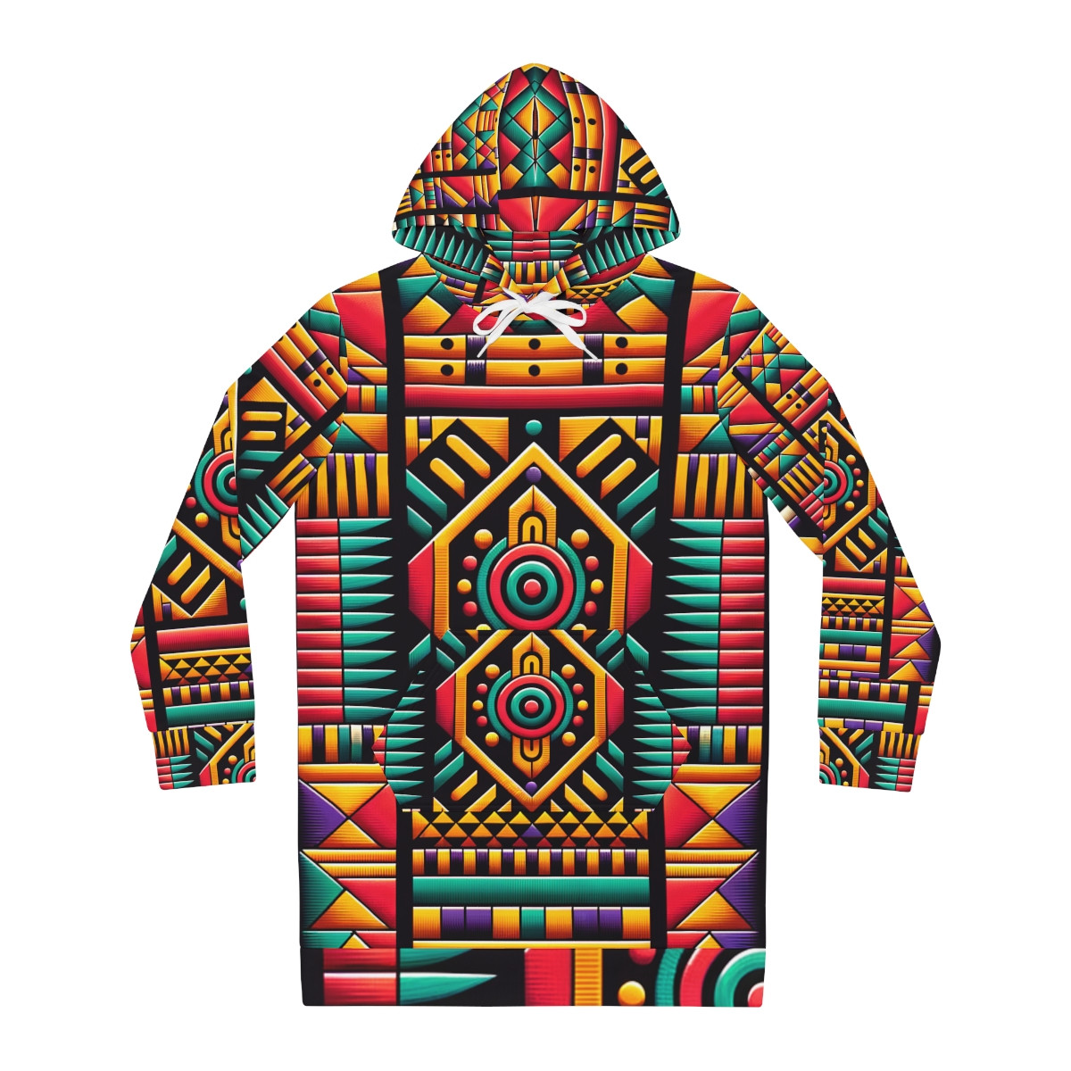 "African Radiance Kente Hoodie Dress"