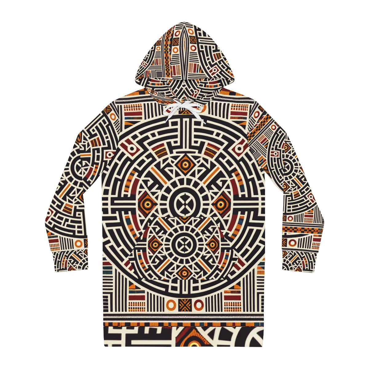 "Heritage Elegance Kente Hoodie Dress"