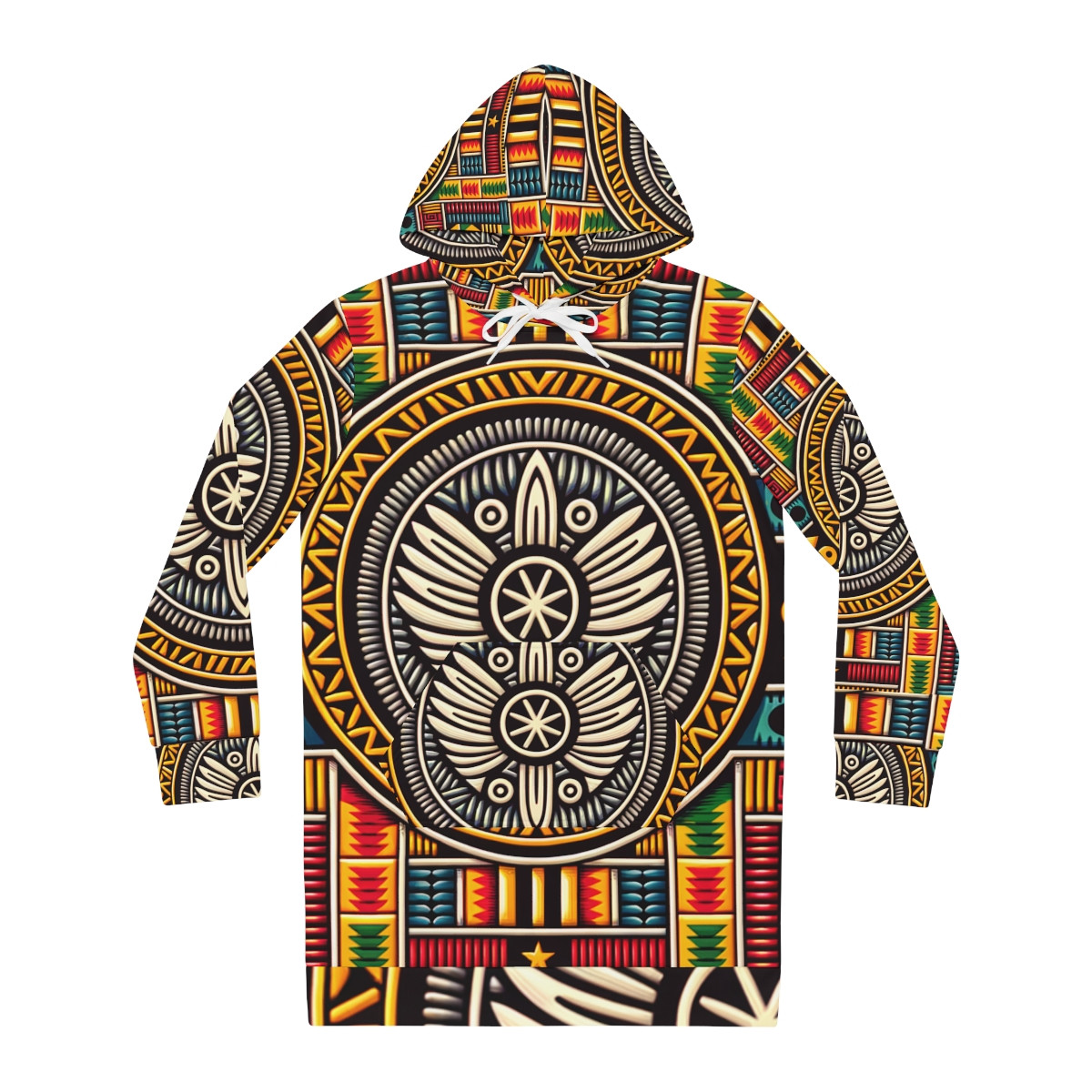 "Akoma Royal Kente Hoodie Dress"