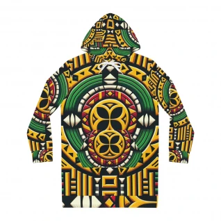 "AfroFusion Kente Kaleidoscope Women's Hoodie Dress"