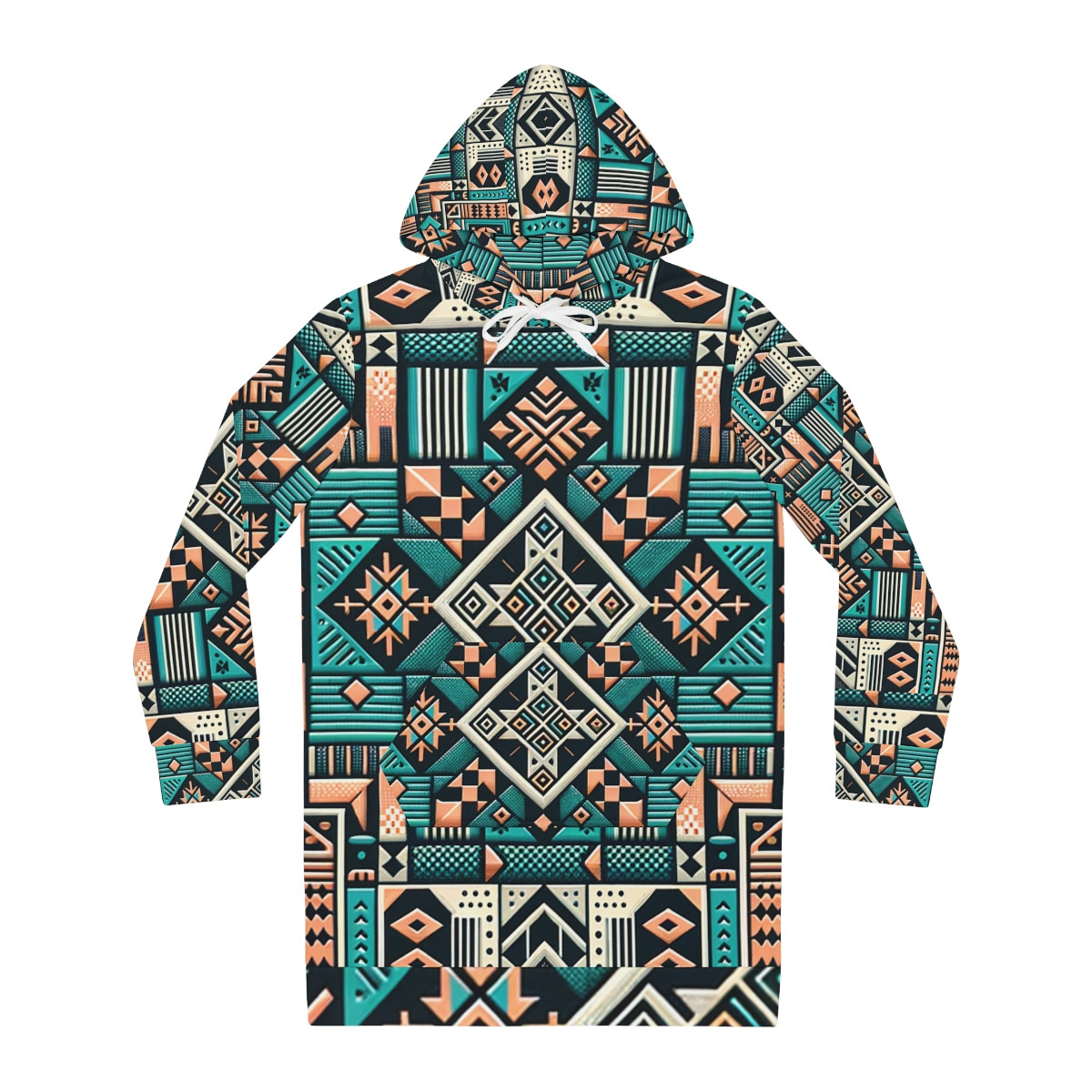 "AfroEnchant Kente Radiance Women's Hoodie Dress"