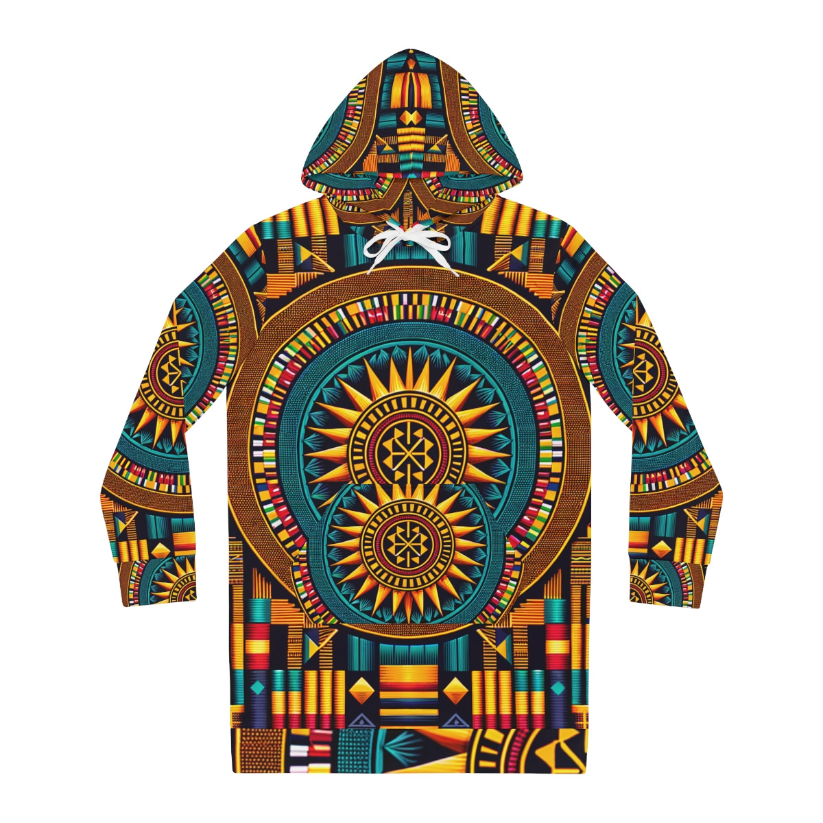 "Heritage Chic Kente Hoodie Dress"