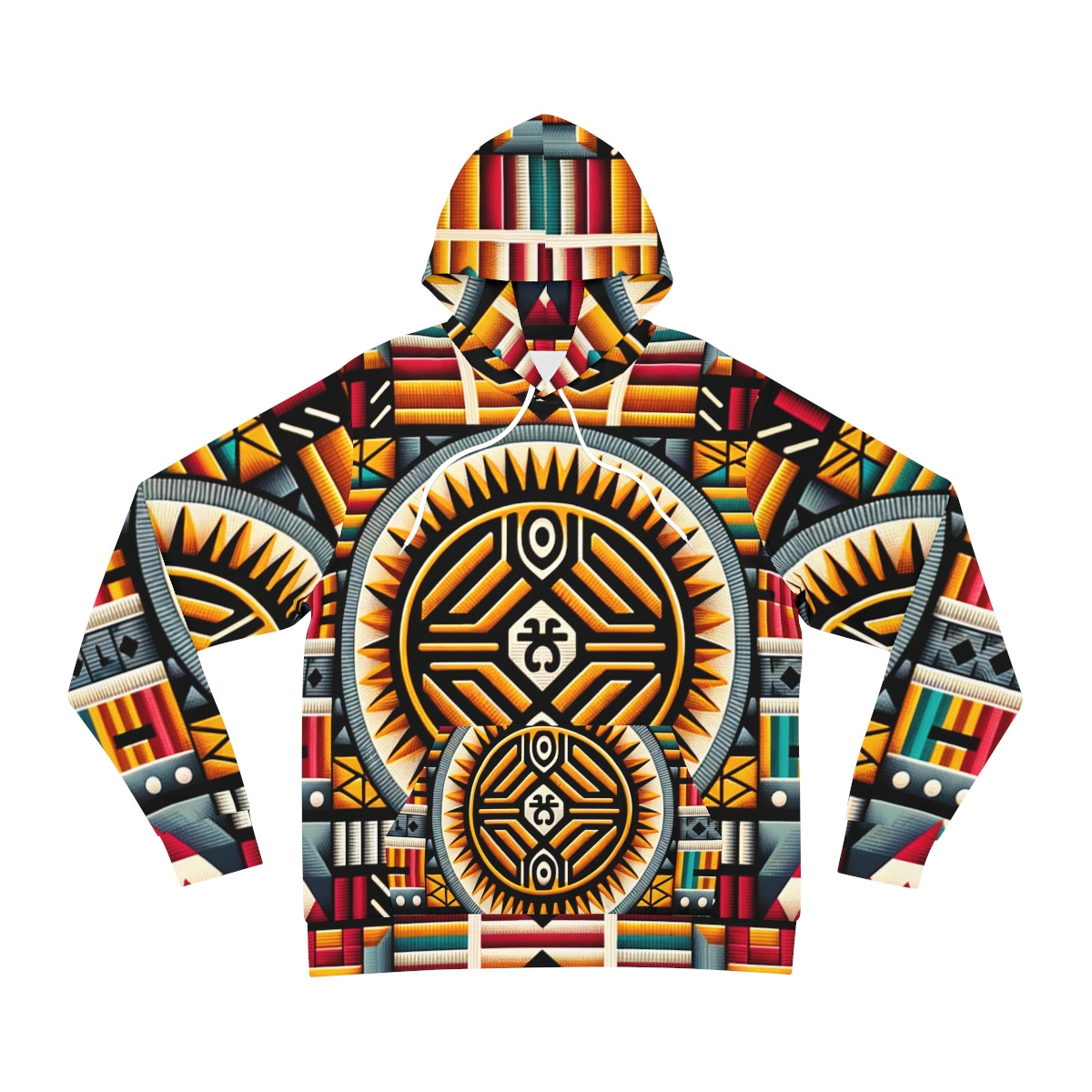 "Heritage Couture: Unisex Kente Tapestry Hoodie"