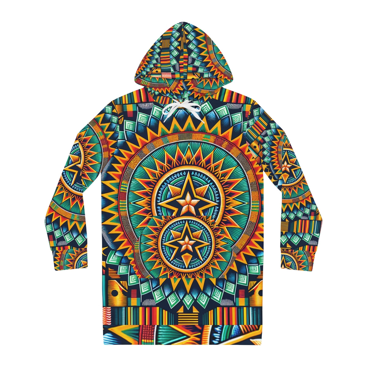 "Kente Queen Cozy Elegance Women's Hoodie Dress"