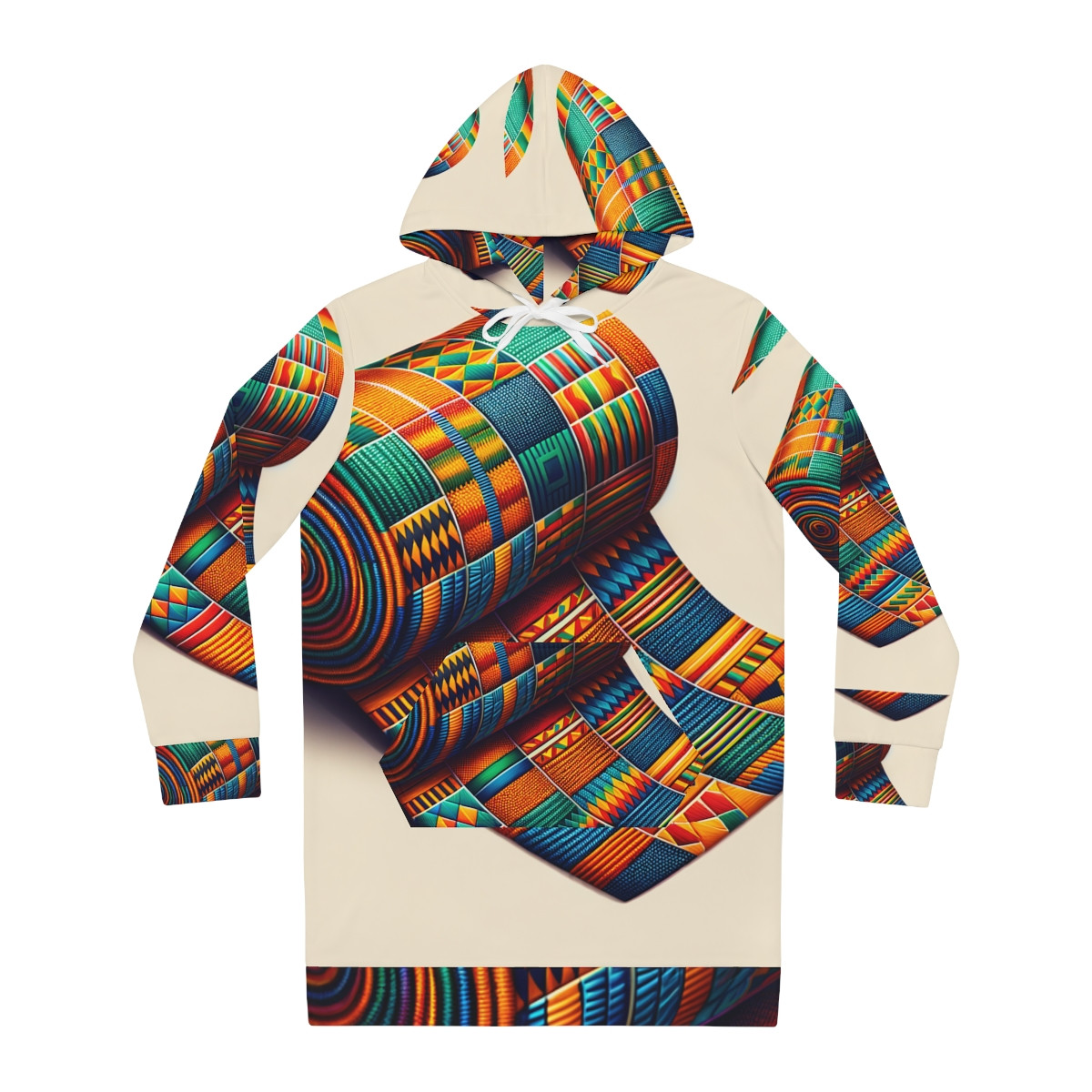"African Rainbow: Kente Muse Hoodie Dress"