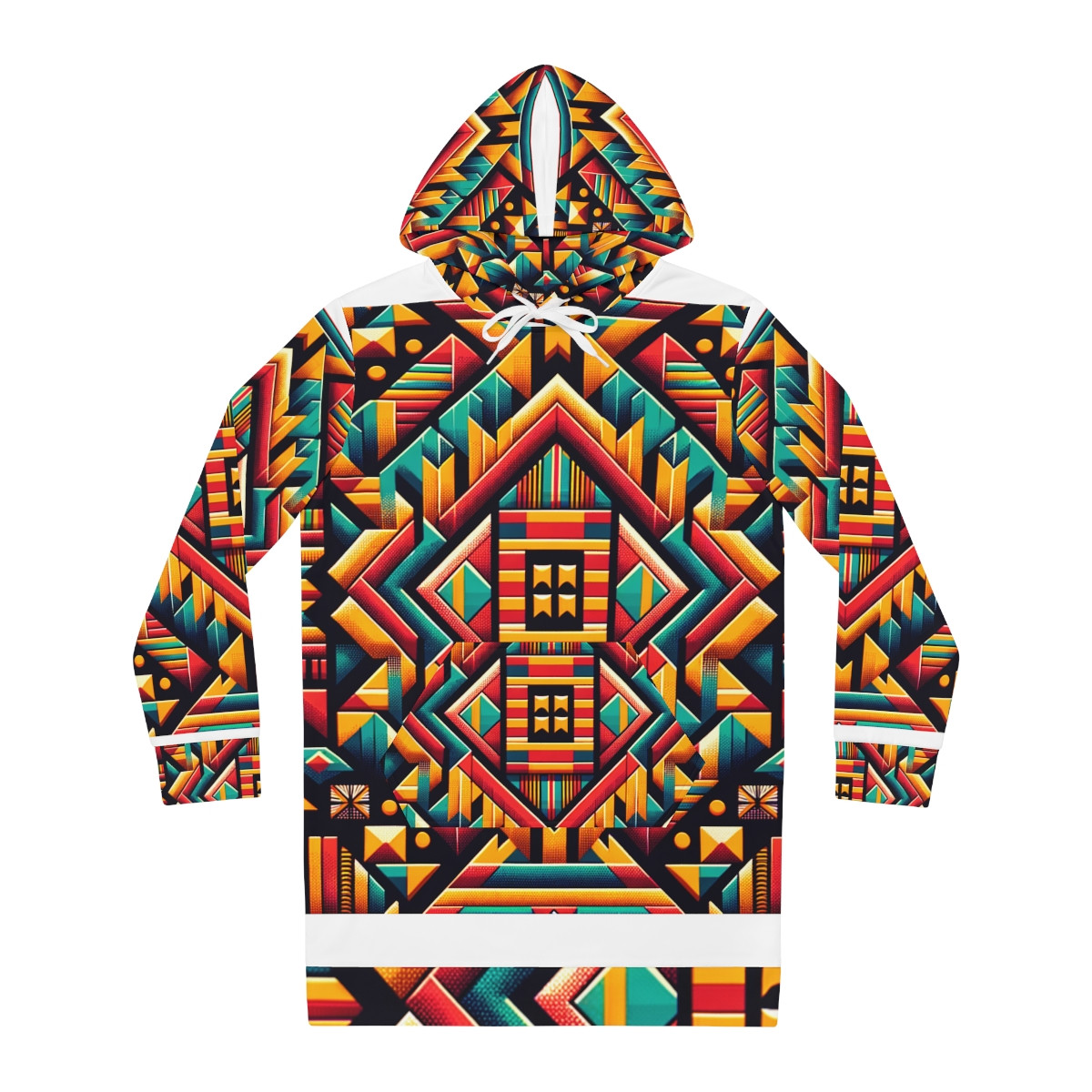 "Afro Elegance Kente Hoodie Dress"