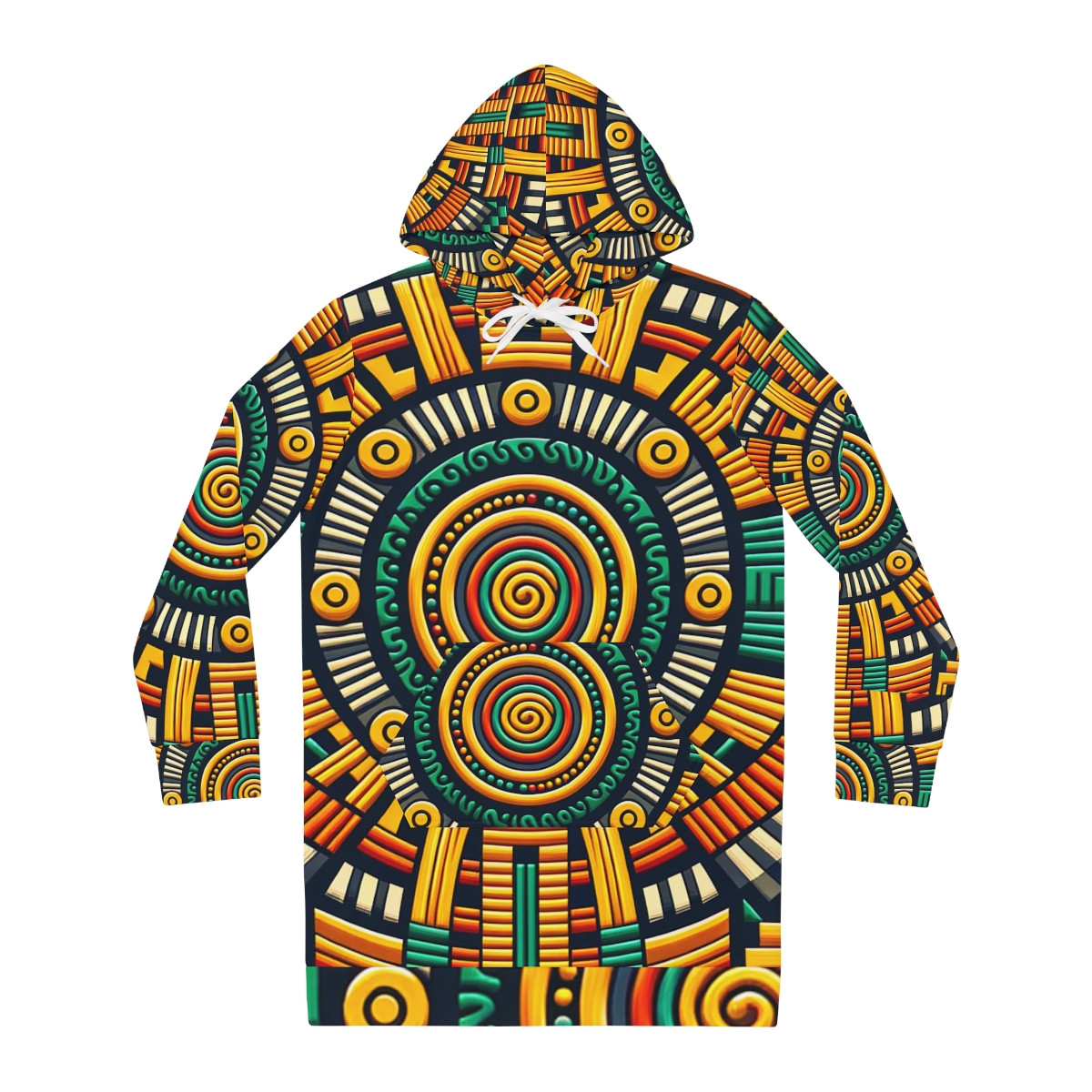 "Kente Kaleidoscope Women's Hoodie Dress"