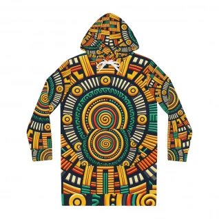 "Kente Kaleidoscope Women's Hoodie Dress"