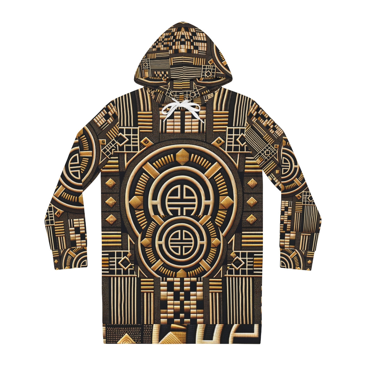 "Kente Kaleidoscope: Women's Hoodie Dress"