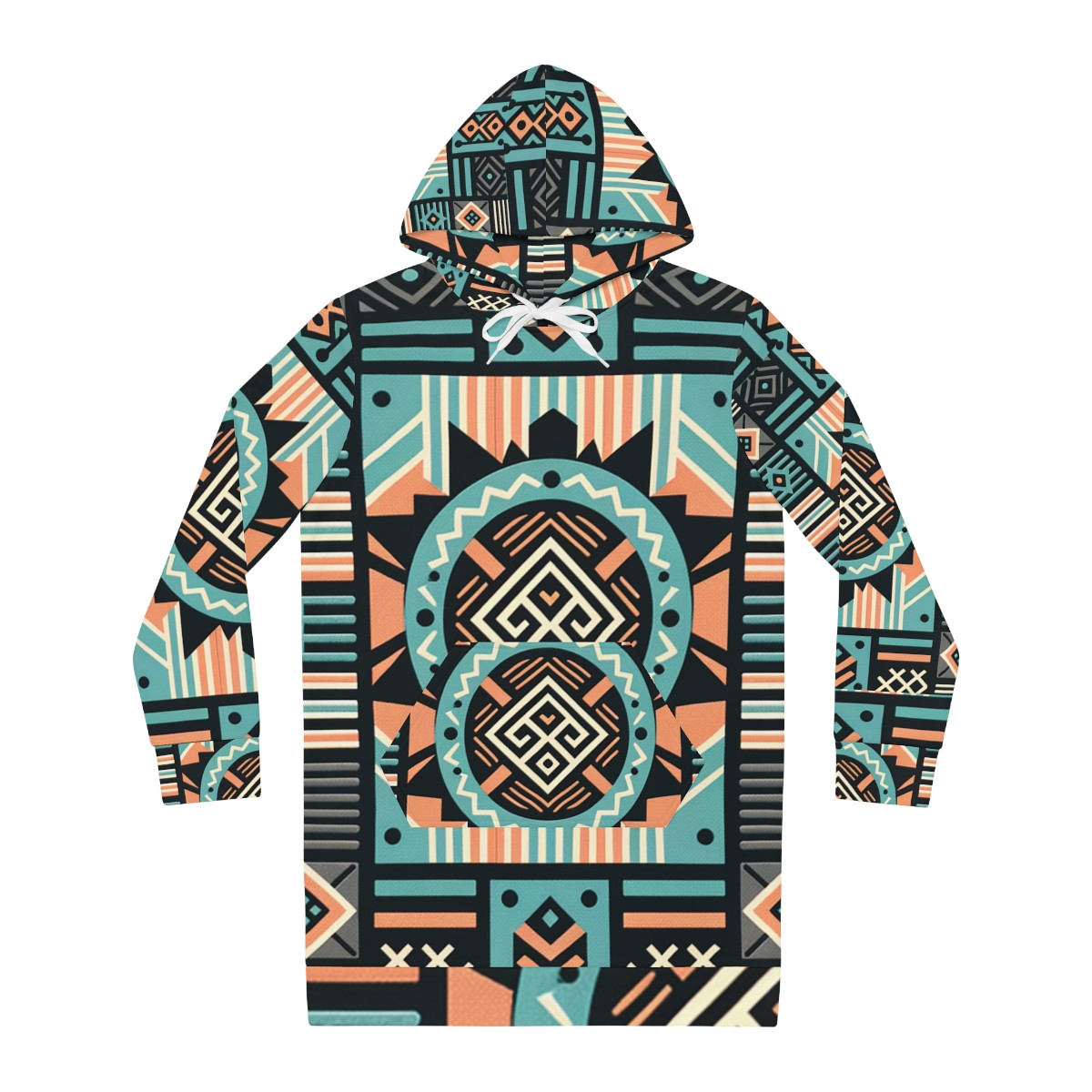 "Afrocentric Majesty: Women's Kente Ensemble Hoodie Dress"