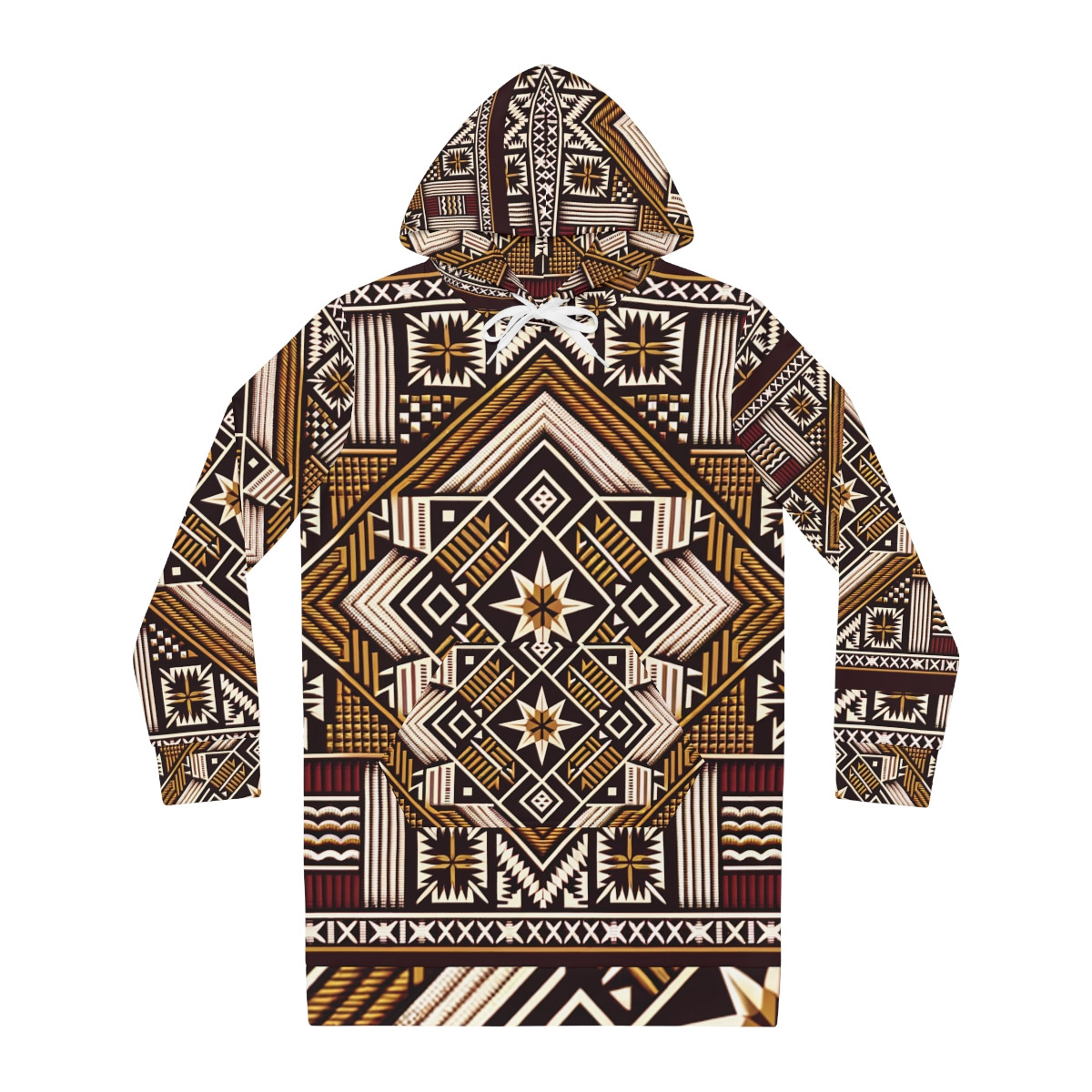 "AfroElegance Kente Splendor Women's Hoodie Dress"