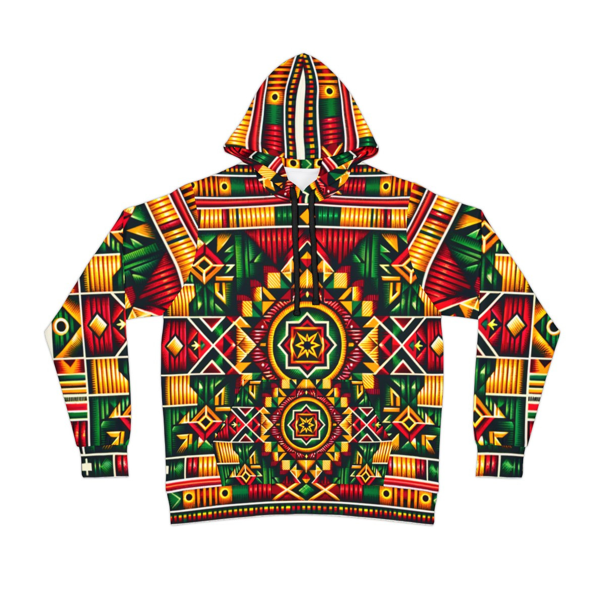 "Vibrant Rhythm Kente Unisex Athletic Hoodie"