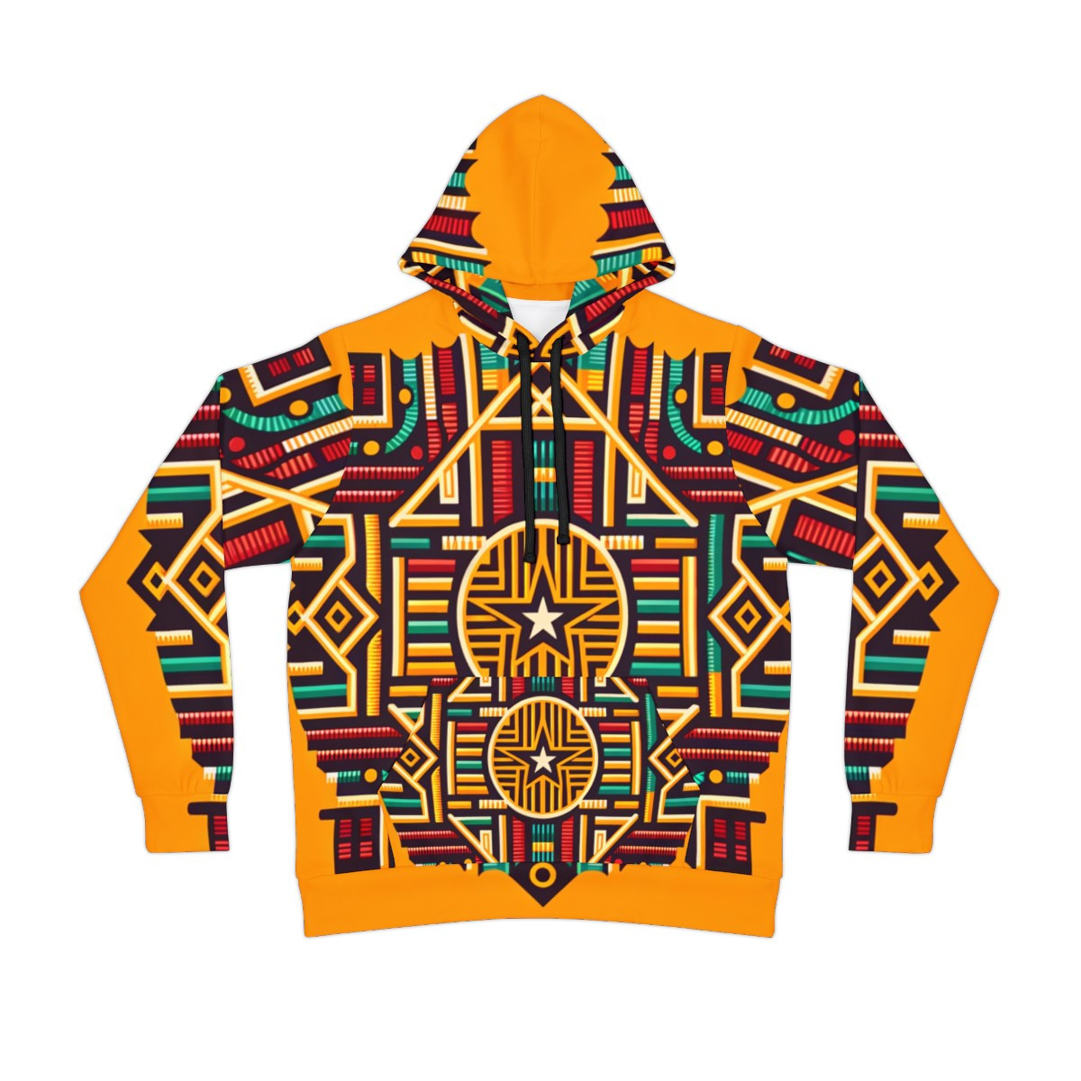 "UnityStride Kente Unisex Fusion Hoodie"